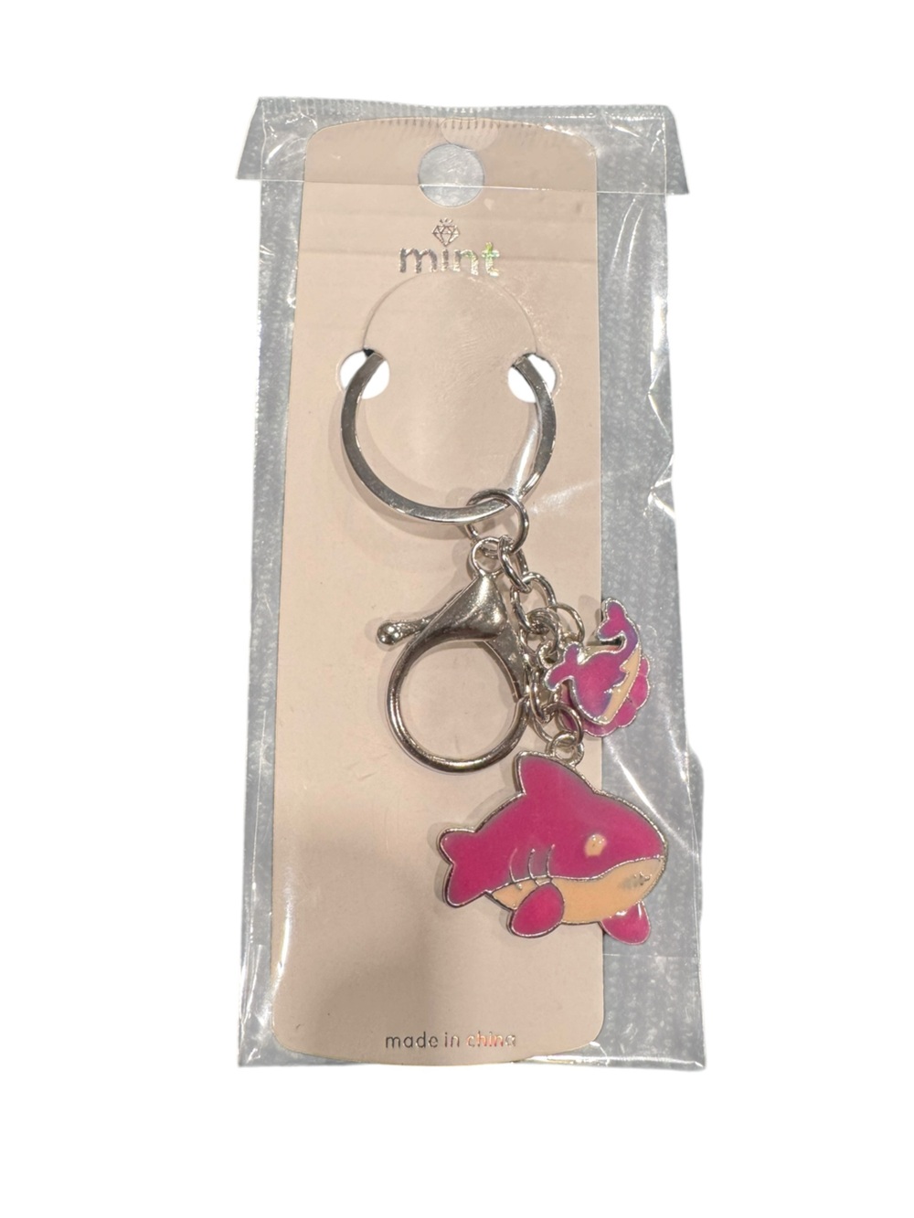 Pink Shark Charm Keychain - Women Accessories
